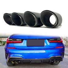 Universal Oval AMG Matte Carbon Fiber Exhaust Tips Upgrade - Inlet 63mm