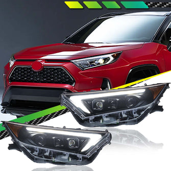 For Toyota Rav4 2019-2022 LED Headlights Clear Lens Headlamps