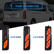 SMOKED LED Rear Tail Lights For Toyota Hiace 2005-2019 Brake Lamps W/Animation