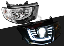 Pair LH+RH Head Light With LED DRL Strip & LED Globes LHD For Mitsubishi Triton MN GL GLX 2009-2015
