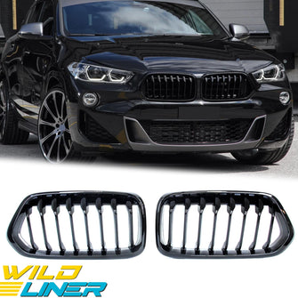 For 2018-2023 BMW X2 F39 Glossy Black Front Kidney Grille Grill fg247