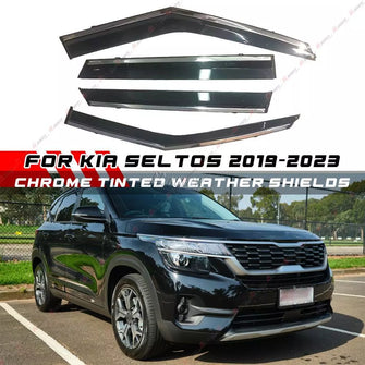 Chrome Tinted Weather Shields Weathershields for KIA Seltos SP2 Series 2019-2023