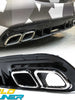 C63 Style Gloss Black Rear Diffuser + Chrome Tips For Mercedes W205 C250 C300 C43 AMG Sedan 2015-2021