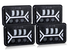 4pcs 4x6'' LED Headlights DRL Turn Signal Lamp For Toyota Landcruiser 61 62 80 Series w/Adapters