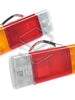 Pair LH+RH Tail Light Lamp (30cm Square) For Toyota Hilux / Landcruiser 1988-On