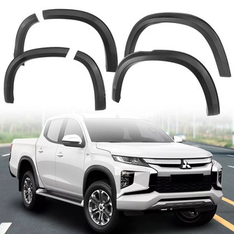 6pcs Front&Rear Matte Black Fender Flares Guard Wheel Arch for Mitsubishi Triton MQ MR 2019-2023 Double Cab