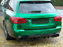 C43 Style Rear Diffuser + Round Tips for Mercedes W205 C200 C250 C300 Sedan 2015-2021 Non-AMG