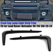 Gloss Black Front Fog Light Eyebrow Trim Cover for Land Rover Defender 110 2020-2024