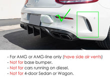 C63S Style Rear Diffuser + Black Exhaust Tips for Mercedes C205 Coupe Convertible C300 C43 AMG 2015-2021