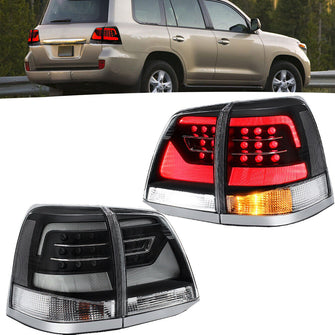 Clear LED Tail Lights For Toyota Land Cruiser 2008-2015 Smoke Rear Lamps