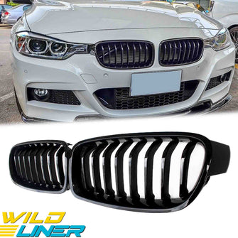 Black Front Kidney Grille Grill For BMW 3 Series F30 F31 2012-2018 fg36