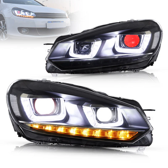 Demon Eyes LED Headlights Demon Head Lamps Sequential for VW Golf6 MK6 TDI TSI 2010-2013