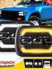 Pair 7x6'' 5x7'' LED Headlights Hi/Lo Halo Turn DRL for Toyota Hilux 1983-2004