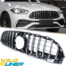 Black/Chrome GTR Style Front Grille Grill For 2022-2023 Mercedes C-Class W206 AMG Sport fg156