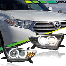 LED Headlights Assembly Front Lamps Smoked for Toyota Highlander 2012-2013