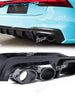 Glossy Black Rear Diffuser Lip + Exhaust Tips for Audi A7 Sedan S-Line 2019-2023 di85