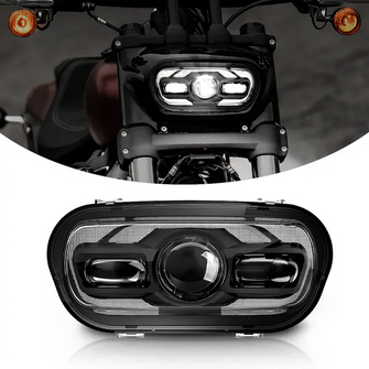 65W LED Headlight Kit For 2008-2017 Harley Davidson Dyna Fat Bob With DRL