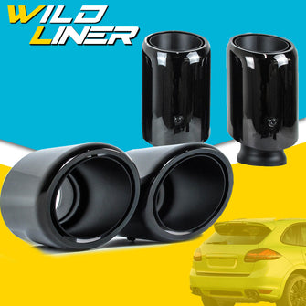 4PCS Black Exhaust Tips for Porsche Cayenne S Turbo GTS 2011-2014