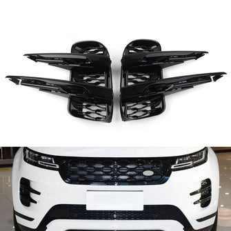 Pair Black Front Bumper Fog Light Grille Cover Bezels For Land Rover Range Rover Evoque L551 2019-2025