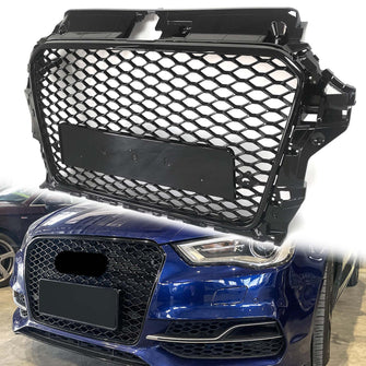 Badgeless For Audi A3 S3 8V 2014-2016 RS3 Style Grille Front Honeycomb Bumper Grille