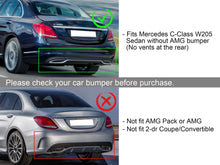 Rear Diffuser Chrome Exhaust Tips fpr Mercedes W205 Sedan w/ Standard Bumper 2015-2021 di22