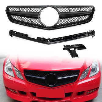 Gloss Black Mesh Front Grille For Mercedes-Benz E-Class W207 Coupe C207 2010–2013 PRE-LCI