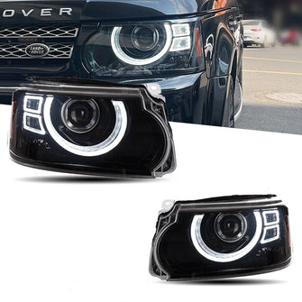 Pair LED Headlights For Land Rover Discovery 3 4 2010-2016 Without AFS Front Head Lamp L+R
