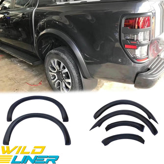 Matte Black Fender Flare Kit Slim Guard Trim Fits For Ford Ranger PX2 MK2 2015-2018 - No Sensor Cutout