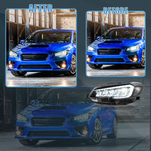 Clear LED Headlights Reflector For 2015-2021 Subaru WRX / WRX STI Sequential Indicator L+R