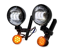 4.5'' Auxiliary LED Spot Fog Light Passing Lamp Fit Black Housing For Harley Street Glide 1994-2023