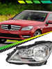 LH Left Head Light Lamp Halogen (Chrome) For Mercedes Benz C Class W204 LCI 2010-2014 Sedan / Wagon / Coupe
