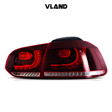 Red/Smoke Tail Lights For VW GOLF MK6 GTI R 2010-2013 Rear Lamps W/Sequential