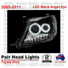 DRL LED Projector Angel Eye Headlight Daytime Running Light For Toyota Hilux 2005-2011