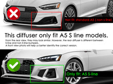 Gloss Black Rear Diffuser w/ Chrome Twin Exhaust Tips for Audi A5 S-line 2020-2025
