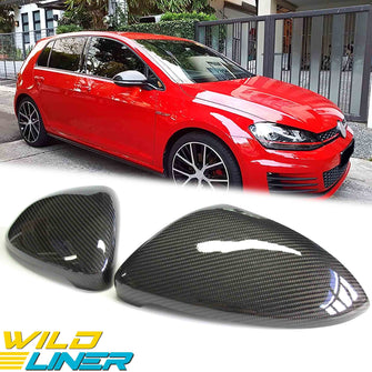 Real Carbon Fiber Mirror Cover Caps Replacement for VW Golf MK7 MK7.5 GTI R TDI TSI vw169