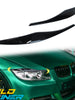 For 2005-2011 BMW 3-Series E90 Sedan Eyebrow Cover Trim Headlight Eyelids Glossy Black