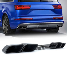 Black Stainless Steel Square Exhaust Tips for Audi Q7 3.0L V6 2016–2019 ( Gas Only)