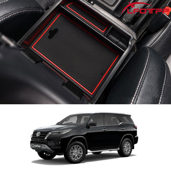 Car Center Console Armrest Storage Box Tray For 2015-2025 Toyota Fortuner