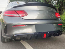 Gloss Black Rear Diffuser Black Exhaust Tip for Mercedes W205 C205 Coupe Cabrio C43 AMG 2015-2021