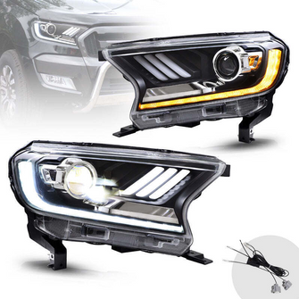 Full LED Projector Headlights for Ford Ranger PX2 PXS 2016-2020 with Sequential Indicators