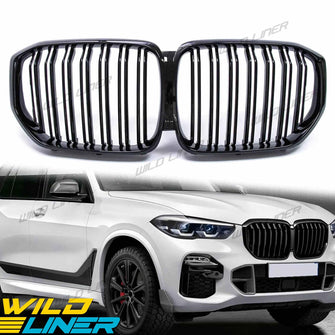 Dual Slats Black Front Kidney Grille for BMW X5 G05 2019-2023 PRE-LCI fg10