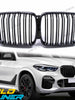Gloss Black Dual Slats Front Bumper Grille For BMW X5 G05 2019 2020 2021 2022 2023