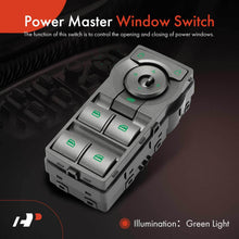 Green Illumination Master Window Switch for Holden Commodore VE 2006-2013