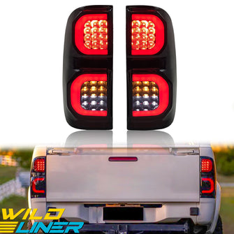 Smoked LED Tail Lights For Toyota Hilux Vigo SR5 2004-2015 Rear Lamps w/Turn Signal