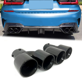 Black Exhaust Tips Muffler Tail Pipe fit for BMW G23 M440i G20 M340i G42 M240i 2020-2024