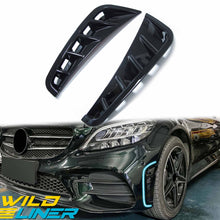 Glossy Black Front Bumper Side Spoiler Air Vent Intake Cover for Mercedes Benz W205 AMG 2019-2021 pz22
