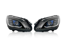 Maybach Style LED Headlights For 2015-2021 Mercedes C-Class W205 W/Blue DRL