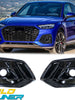 Pair For 2021-2024 Audi Q5 SQ5 Gloss Black Fog Light Grille Cover