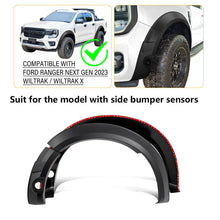 Fender Flares Matt Black for Ford Ranger PY Wildtrak 2022 2023+ Wheel Arches Guard w/ Side Parking Sensors