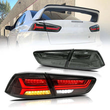 Smoked Black LED Tail Lights For 2008-2017 Mitsubishi Lancer CJ CF EVO X Sedan Rear Lamps